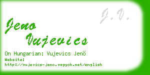jeno vujevics business card